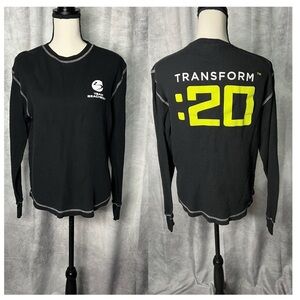 Team Beachbody Black Waffle Knit Transform:20 T20 Shaun T Apparel - MED